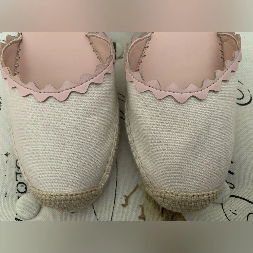 kate spade Pink and Cream Espadrille Wedge Sandals